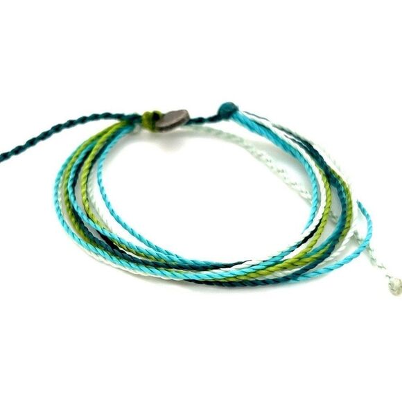 Pura Vida White, Green & Blue Strand Bracelet - Picture 3 of 4